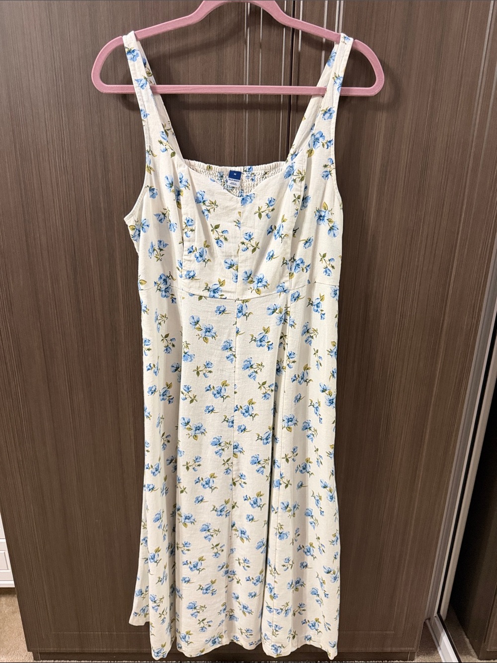 Old‎ Navy Cream Dress with Blue Floral Print